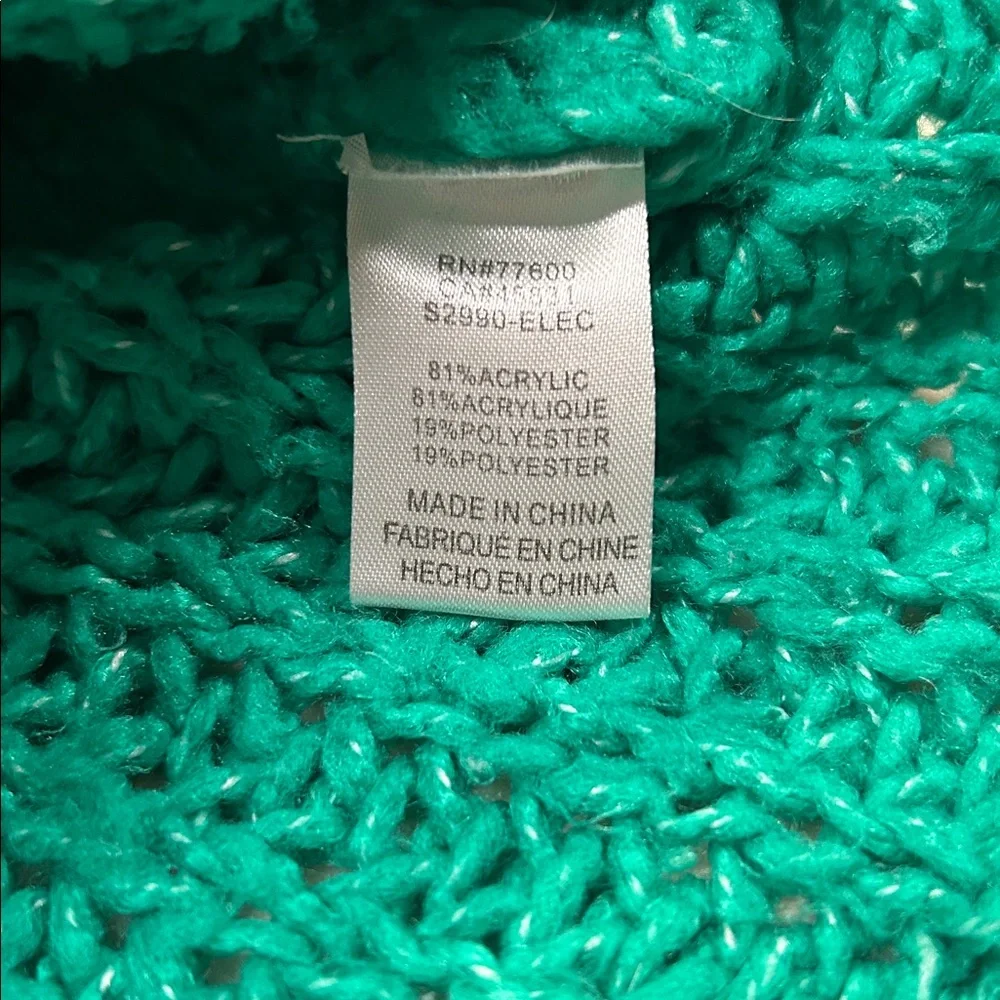 Women’s Saltwater LUXE Kelly Green Cropped Mock NeckSweater – Oversized| Small - Picture 6 of 6